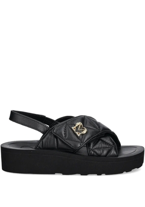 Love Moschino quilted sandals - Black
