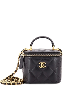CHANEL Pre-Owned Classic Top Handle Vanity Case with Chain Quilted Lambskin Mini crossbody bag - Black