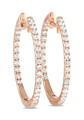 LB Exclusive 14K rose gold Inside-Out diamond earrings - Pink