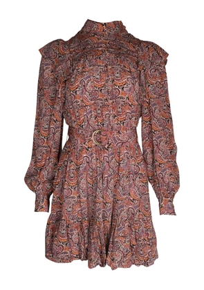 Ulla Johnson Luna paisley-pattern ruffled mini dress - Brown