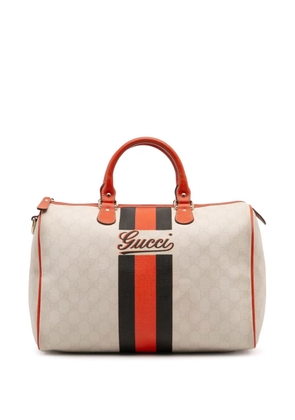 Gucci Pre-Owned 2016-2025 GG Supreme Joy Web boston bag - White