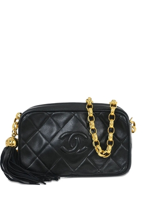 CHANEL Pre-Owned 1992 mini Lambskin Diamond-quilted camera bag - Black