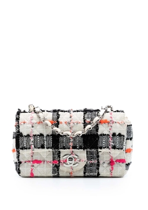 CHANEL Pre-Owned 2019 Mini Rectangular Classic Tweed Check Single Flap crossbody bag - Multicolour