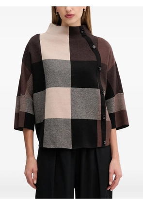 Joseph Ribkoff check button sweater - Brown