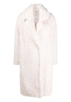 Yves Salomon woven wool maxi coat - White