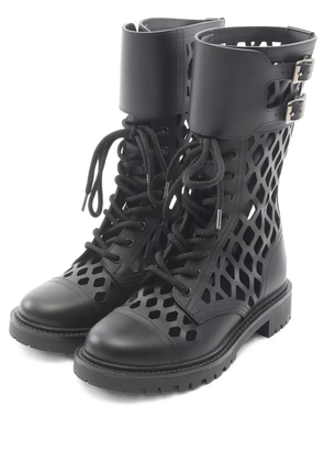 Christian Dior Pre-Owned 2010s 30mm D-Trap leather boots - Black