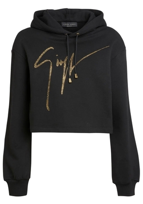 Giuseppe Zanotti Mailena crystal-logo hoodie - Black