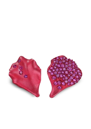 Anabela Chan 14K white gold and 18K yellow gold vermeil Petal ruby earrings - Red
