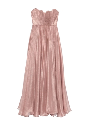 M.Marquise Camelia strapless pleated maxi dress - Pink