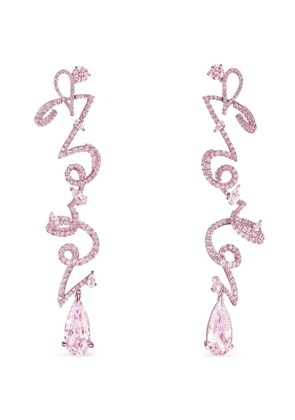 Anabela Chan 14K rose gold and 18K gold vermeil Script sapphire earrings - Pink