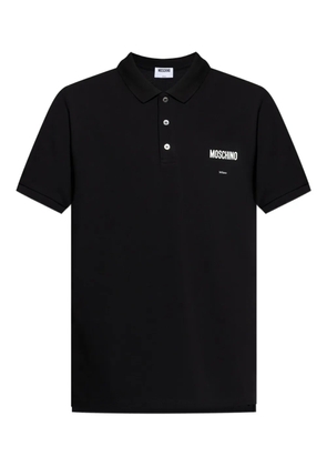Moschino logo-embroidered polo shirt - Black