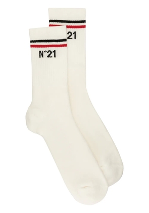 Nº21 logo print socks - White