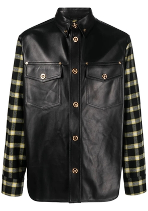 Versace checked-panel shirt jacket - Black