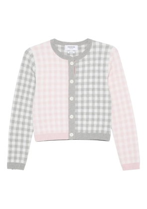 Thom Browne gingham-pattern cardigan - Pink