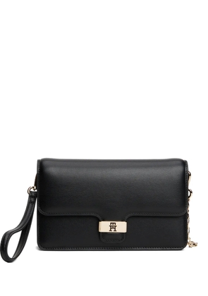 Tommy Hilfiger TH Monogram-plaque clutch bag - Black