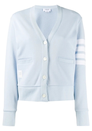 Thom Browne 4-Bar loopback V-neck cardigan - Blue