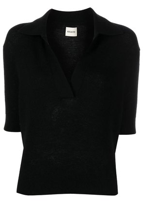 KHAITE Jo shortsleeved cashmere polo top - Black