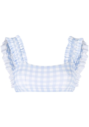 EPHEMERA gingham-print bikini top - Blue