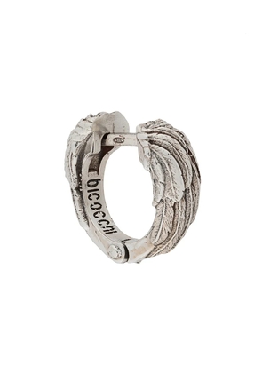 Emanuele Bicocchi Wing textured hoop earring - Silver