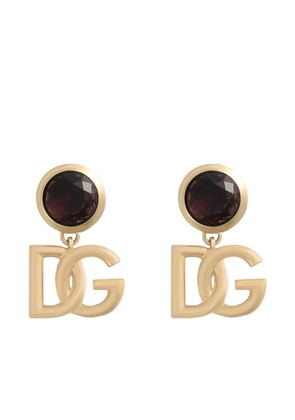 Dolce & Gabbana logo-plaque earrings - Gold