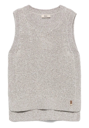 Herno sequin-embellished knitted top - Neutrals
