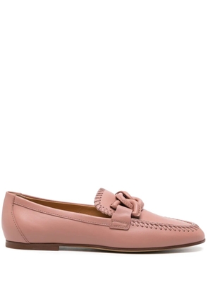 Tod's Kate braided-detailed loafers - Pink