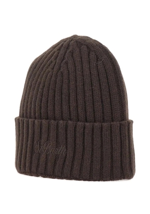 MC2 Saint Barth ribbed logo-embroidered beanie - Brown