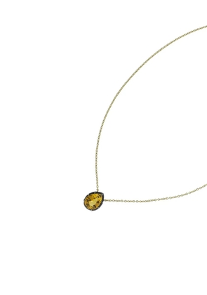 FRED LEIGHTON 18kt yellow gold pear shaped citrine solitaire pendant necklace