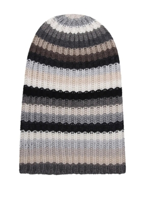 HURRAY striped ribbed beanie - Black