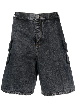 Balmain acid-wash denim shorts - Blue