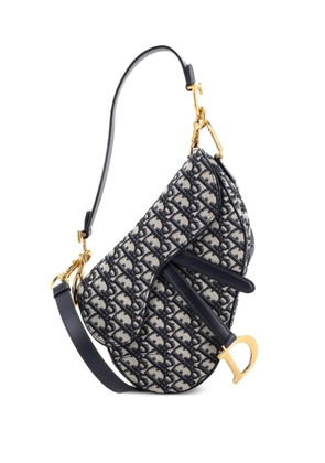 Christian Dior Pre-Owned Saddle Handbag with Strap Oblique Canvas Medium shoulder bag - Blue