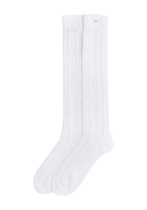 Valentino Garavani VLogo perforated socks - White