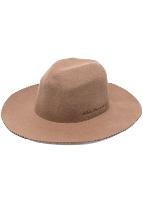 White Mountaineering wool fedora hat - Brown