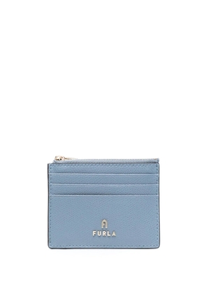 Furla logo-lettering leather cardholder - Blue