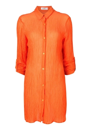 Amir Slama crinkle-finish shirt dress - Orange
