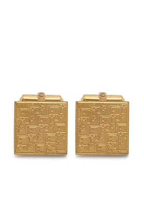 Christian Dior Pre-Owned 1990s Oblique monogram cufflinks - Gold