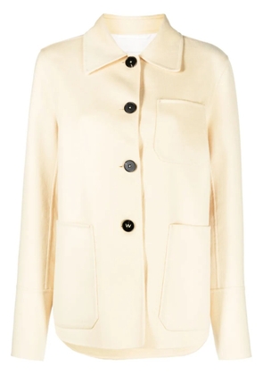 Jil Sander buttoned-up cashmere shirt jacket - Yellow