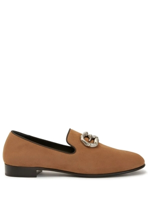 Giuseppe Zanotti logo-plaque leather loafers - Brown