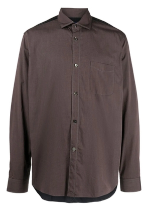 Junya Watanabe MAN long-sleeve cotton shirt - Brown
