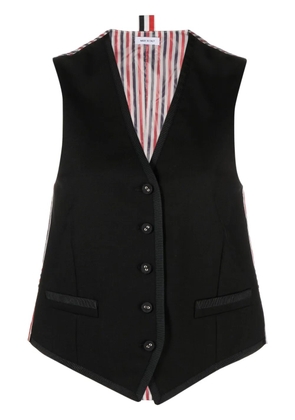 Thom Browne V-neck button-fastening waistcoat - Black