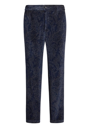 ETRO paisley-jacquard slim-cut trousers - Blue
