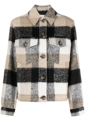 Woolrich fringed checked shirt jacket - Black
