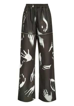 AREA Handprint Slit track pants - Black