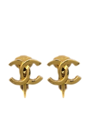 CHANEL Pre-Owned 1990-2000s CC stud clip-on earrings - Gold