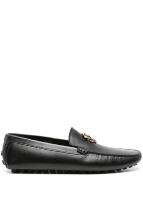 Roberto Cavalli logo-plaque leather loafers - Black