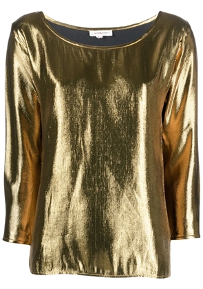 Saint Laurent Pre-Owned 1990s long-sleeved metallic blouse - Gold