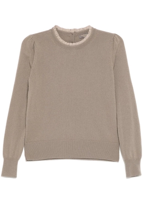N.Peal Woven Ruffle sweater - Brown