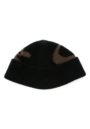 Nanushka intarsia-motif beanie - Black