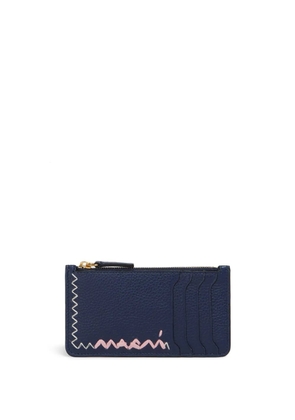 Marni logo-embroidered wallet - Blue