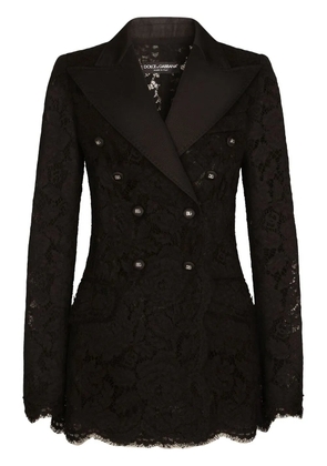 Dolce & Gabbana DNA Turlington lace-detail double-breasted blazer - Black